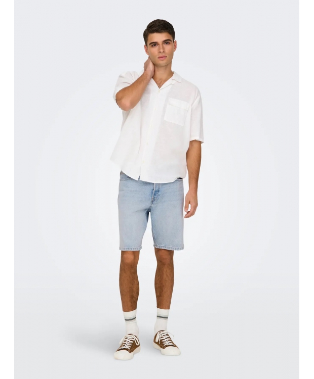 ONLY & SONS Denimshorts i lys blå til herre