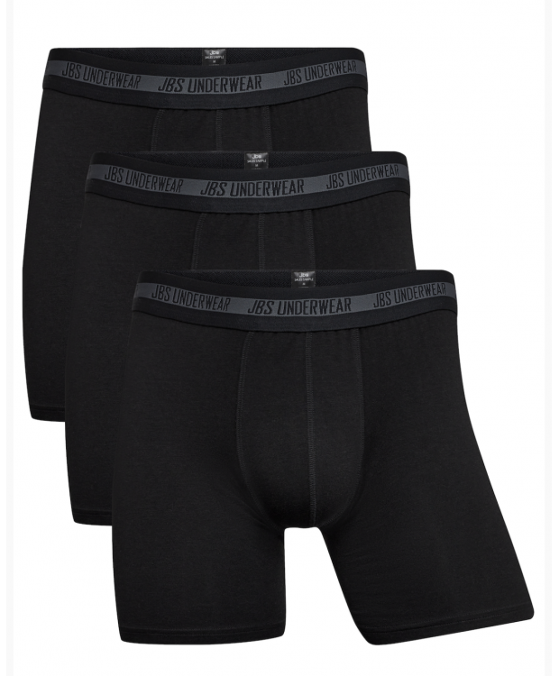 JBS 3-pak Bambus boxershorts long leg i sort til herre