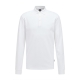BOSS langærmet poloshirt med økologisk bomuld i hvid til herre