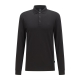 BOSS langærmet poloshirt med økologisk bomuld i sort til herre