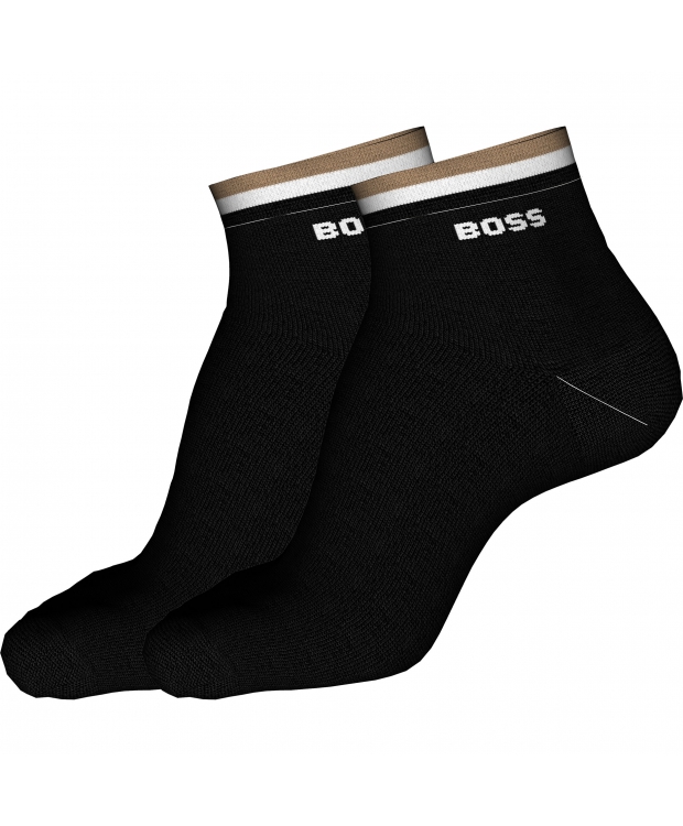 BOSS 2pak ankelstrømper i sort til herre