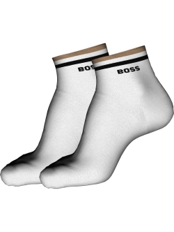 BOSS 2pak ankelstrømper i hvid til herre