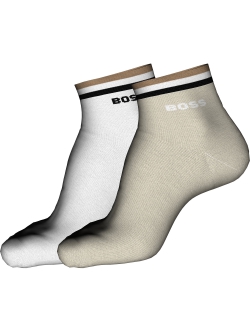 BOSS 2pak ankelstrømper i beige til herre