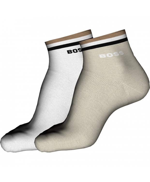 BOSS 2pak ankelstrømper i beige til herre