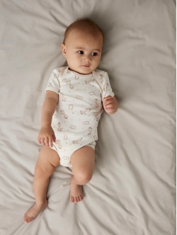 Name It 3pak Bodystocking i beige og hvid med giraffer til baby