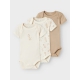 Name It 3pak Bodystocking i beige og hvid med giraffer til baby