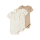 Name It 3pak Bodystocking i beige og hvid med giraffer til baby
