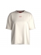 HUGO shuffle t-shirt i beige med hvidt logo til kvinder