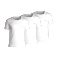 BOSS 3pak t-shirts med økologisk bomuld i hvid til herre