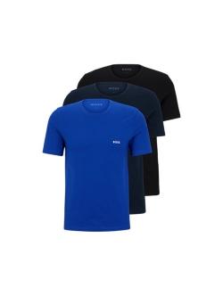 BOSS 3pak t-shirts med økologisk bomuld i sort og blå til herre