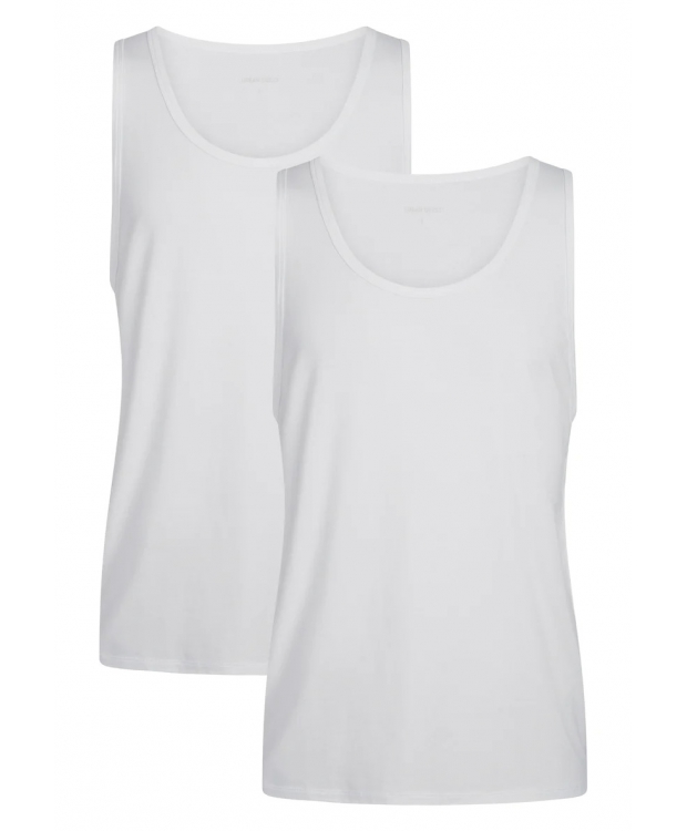 Urban Quest bambus tanktop 2-pak i hvid til herre