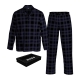 BOSS pyjamassæt i navy med ternet mønster til herre