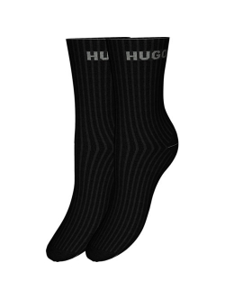 HUGO 2-pak bomuldsstrømper i sort til kvinder