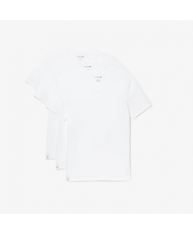LACOSTE 3pak v-hals t-shirt i hvid til herre