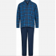JBS pyjamas i flannel med blå striber til herre