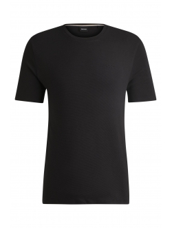 BOSS Ribbet t-shirt i sort til herre