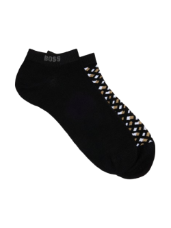 BOSS 2pak ankelstrømper monogram i sort til herre
