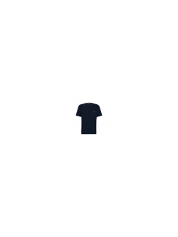 BOSS T-shirt med bomuld & kontrasterende logo i navy til herre