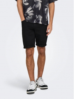 ONLY & SONS Denim shorts i sort til herre