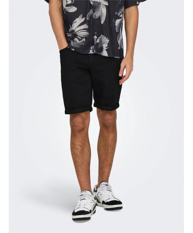 ONLY & SONS Denim shorts i sort til herre