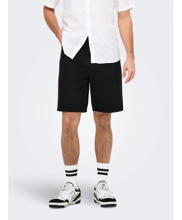 ONLY & SONS Denim shorts i sort til herre