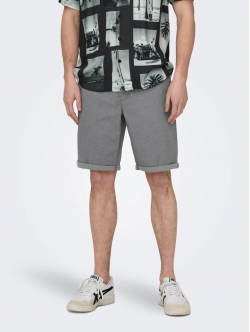 ONLY & SONS regular fit shorts i pinstripe grå til herre