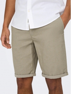 ONLY & SONS regular fit shorts i fallen rock grå til herre