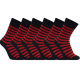 iZ Sock 6pak stribede bambusstrømper i sort og rød