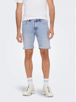 ONLY & SONS Denim shorts i Lyseblå til herre