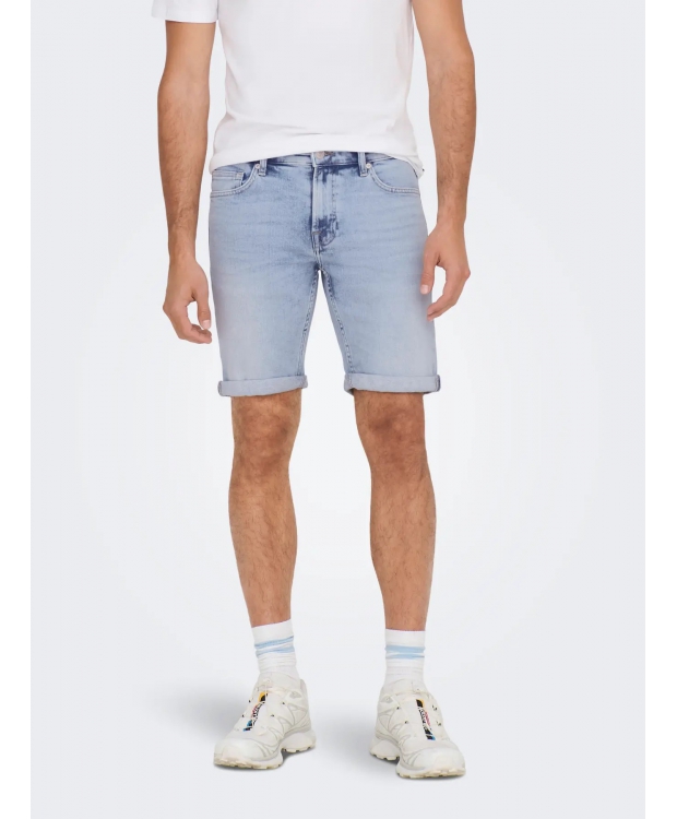 ONLY & SONS Denim shorts i Lyseblå til herre