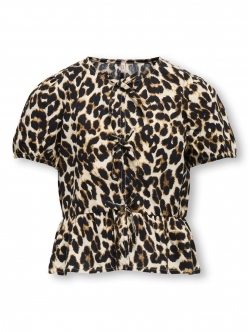 KIDS ONLY Leopard Bow Shirt til piger
