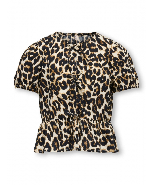 KIDS ONLY Leopard Bow Shirt til piger