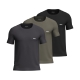 BOSS 3pak bomuld t-shirts i sort, grøn og grå til herre | Regular fit