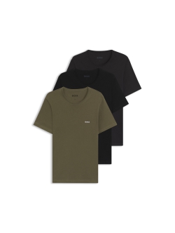 BOSS 3pak bomuld t-shirts i sort, grøn og grå til herre | Regular fit