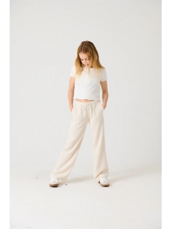 KIDS ONLY Pull-up bukser straight fit i beige til piger