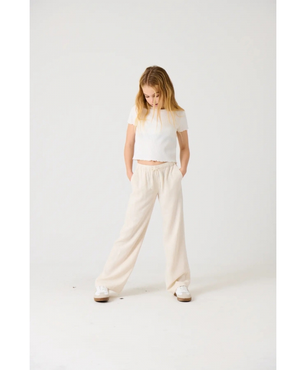 KIDS ONLY Pull-up bukser straight fit i beige til piger