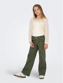 KIDS ONLY strikcardigan i beige til piger