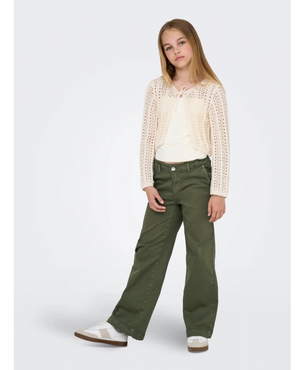 KIDS ONLY strikcardigan i beige til piger