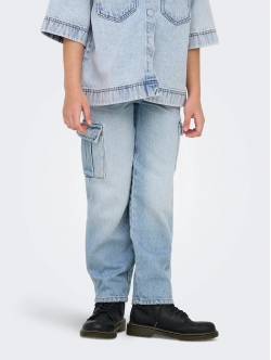 KIDS ONLY WIDE denim bukser i light blue til piger