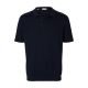 Selected strikket pullover polo i navy til herre