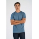 Lindbergh T-shirt med Crew neck i blå til herre