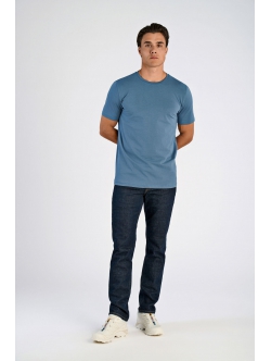 Lindbergh T-shirt med Crew neck i blå til herre
