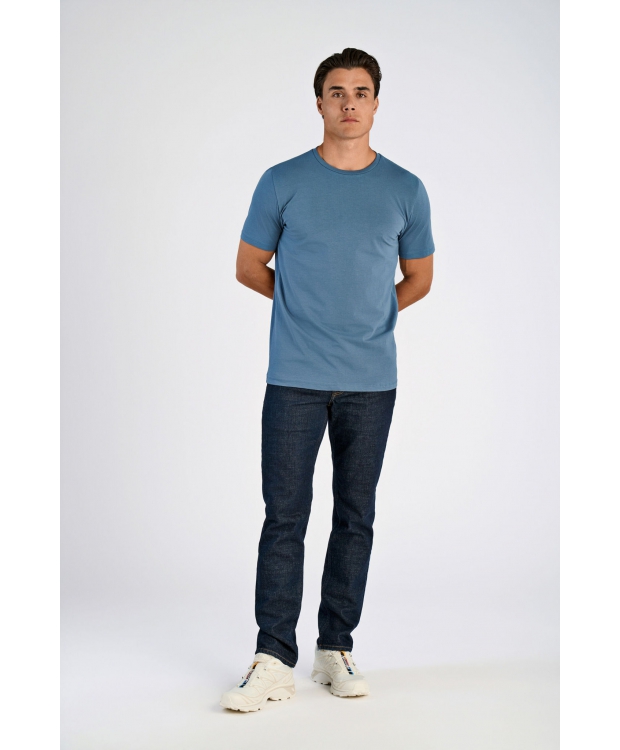 Lindbergh T-shirt med Crew neck i blå til herre