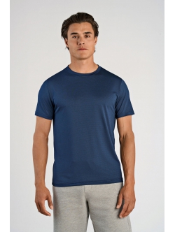 Lindbergh Fastdry T-Shirt i navy til herre