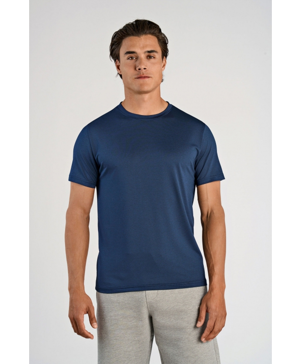 Lindbergh Fastdry T-Shirt i navy til herre