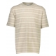 Lindbergh O-neck T-Shirt Towel Striped I beige til herre