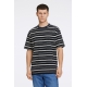 Lindbergh T-Shirt Towel Striped I navy til herre