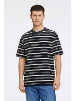 Lindbergh T-Shirt Towel Striped I navy til herre