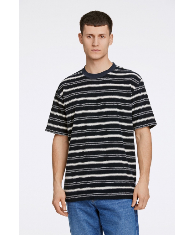 Lindbergh T-Shirt Towel Striped I navy til herre