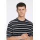 Lindbergh T-Shirt Towel Striped I navy til herre